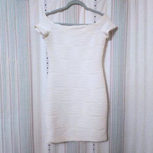 White Ribbed Bodycon Dress
